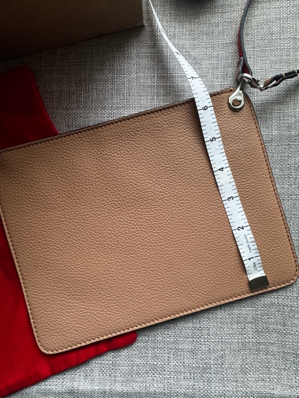 Christian Louboutin Beige Pebbled Leather Wristlet with Detachable Strap